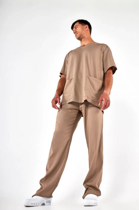 картинка Блузон мужской Хирургический Петр коричневый Тенсел от интернет магазина