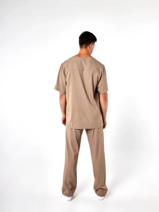 картинка Блузон мужской Хирургический Петр коричневый Тенсел от интернет магазина