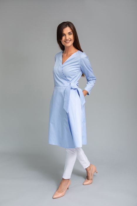 картинка Медицинский халат-платье "Алла" голубой от интернет магазина