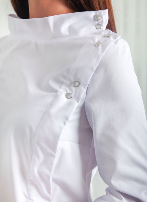 картинка Медицинский халат-платье "Жаклин" белый от интернет магазина