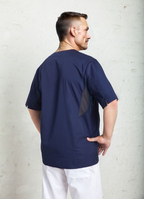 картинка Блузон хирургический "Дамир" темно-синий со вставками из сетки от интернет магазина
